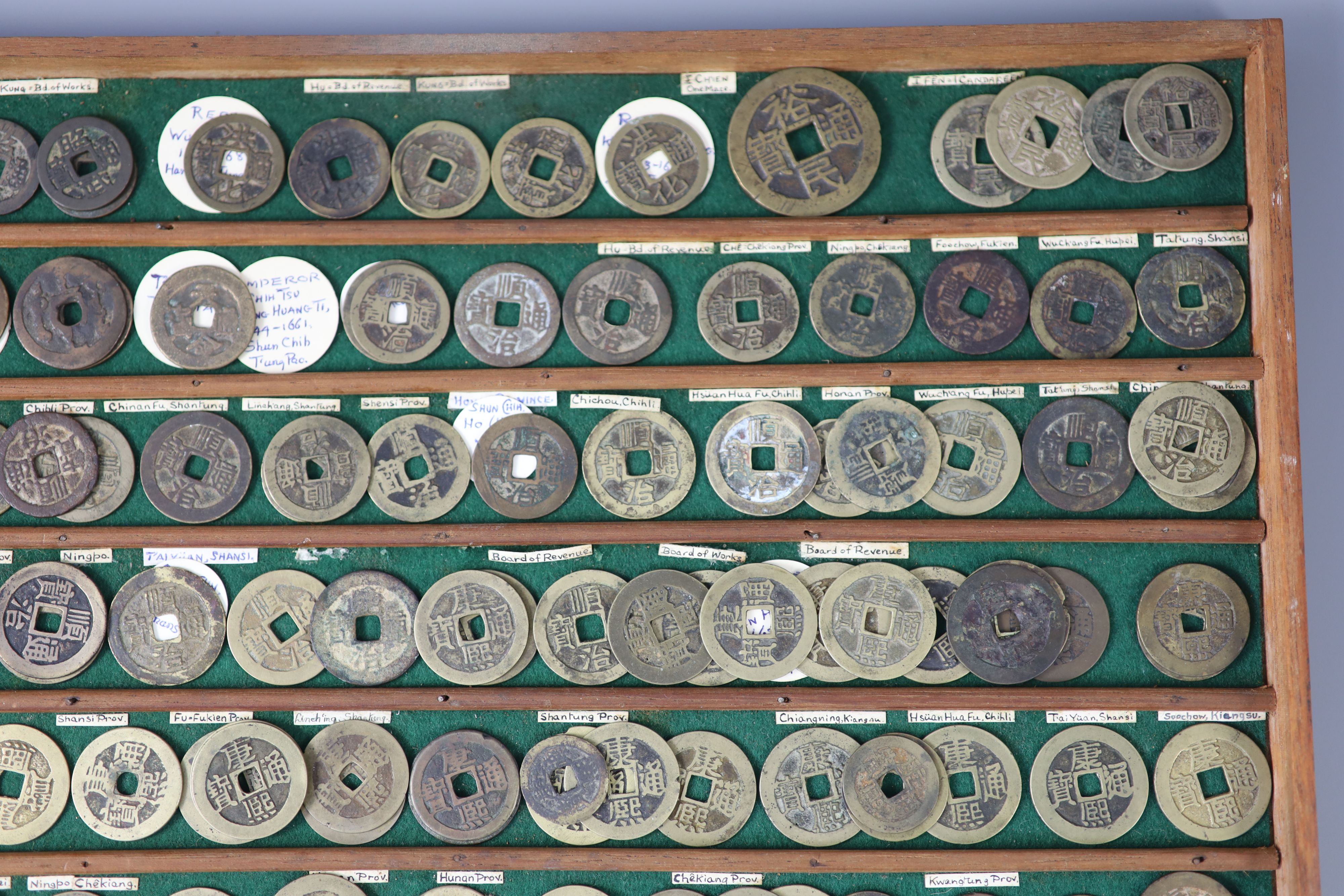 China, a large quantity bronze round coins, Qing dynasty and Taiping Rebellion,